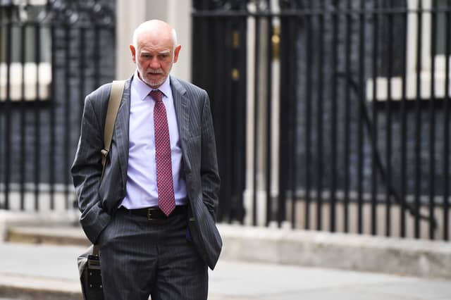 Chairman of the Royal Bank of Scotland, Sir Howard Davies leaves after a meeting at 11 Downing Street on September 2, 2019 in London, England. Chancellor of the Exchequer Sajid Javid has invited business leaders to discuss the opportunities and challenges of a no-deal Brexit. (Photo by Chris J Ratcliffe/Getty Images)