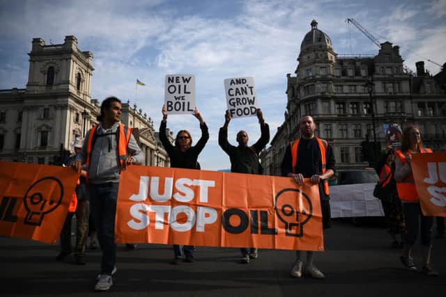 Police say a 13-week campaign by Just Stop Oil has cost them more than £7.7 million (Photo by DANIEL LEAL/AFP via Getty Images)
