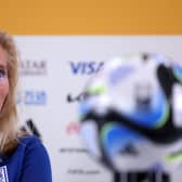England manager Sarina Wiegman speaks during a press conference