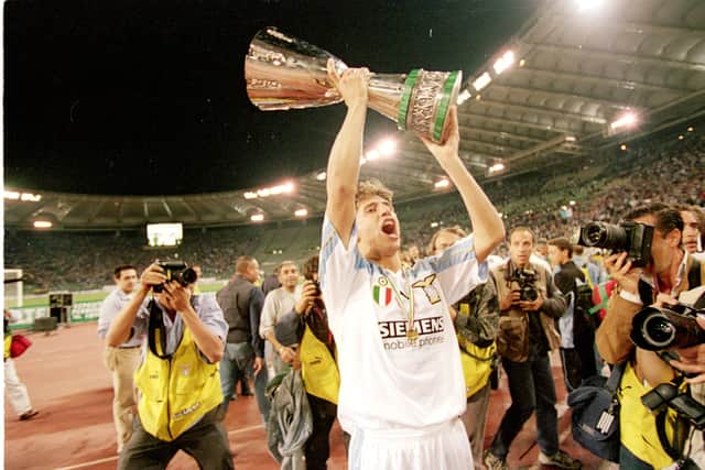 Hernan Crespo won the golden boot in his first season at Lazio. (Getty Images)