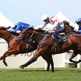 Secret State ridden by William Buick beats Deauville Legend ridden by Daniel Muscutt to win The King George V Stakes during day three of Royal Ascot 2022 at Ascot Racecourse on June 16, 2022 in Ascot, England. (Photo by Alex Livesey/Getty Images)