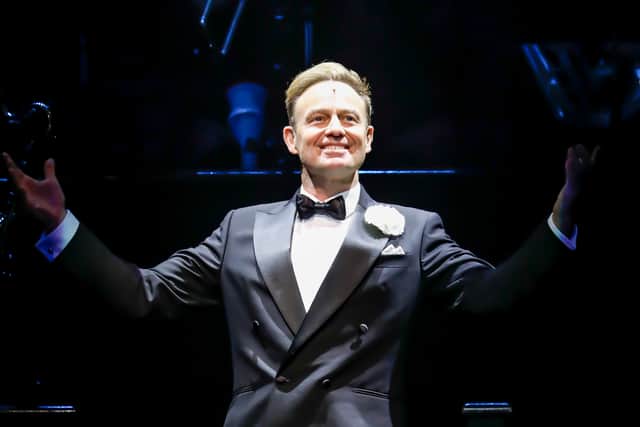 Jason Donovan performs on stage during a "Chicago The Musical" media call on December 19, 2019 in Melbourne, Australia.  (Photo by Sam Tabone/Getty Images)