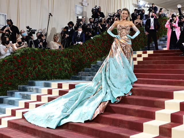 NEW YORK, NEW YORK - MAY 02: Blake Lively attends The 2022 Met Gala Celebrating "In America: An Anthology of Fashion" at The Metropolitan Museum of Art on May 02, 2022 in New York City. (Photo by Jamie McCarthy/Getty Images)