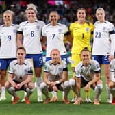Players of England pose for a team photo prior to the FIFA Women’s World Cup Australia & New Zealand 2023 Group D match between England and Denmark at Sydney Football Stadium on July 28, 2023 in Sydney, Australia. (Photo by Cameron Spencer/Getty Images)