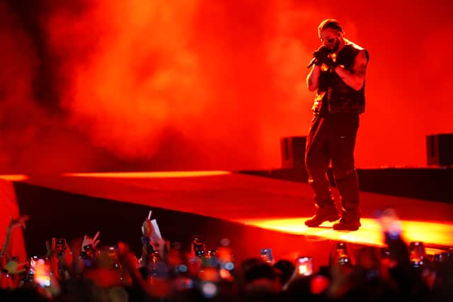 Drake performs during day two of Lollapalooza Chile 2023 on March 18, 2023 in Santiago, Chile. (Photo by Marcelo Hernandez/Getty Images)