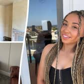 Celene Francis, pictured, has transformed her house for £3,000 using bargain buys from Primark and B&M. Pictured are before and after images of her house. Photo by SWNS.
