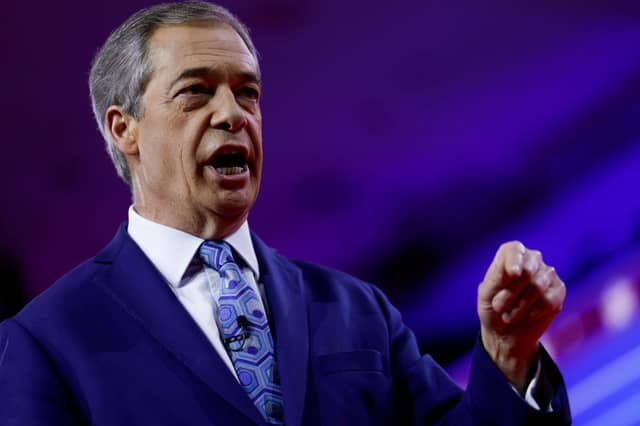 NATIONAL HARBOR, MARYLAND - MARCH 03: Nigel Farage, former Brexit Party leader, speaks during the annual Conservative Political Action Conference (CPAC) at the Gaylord National Resort Hotel And Convention Center on March 03, 2023 in National Harbor, Maryland. The annual conservative conference entered its second day of speakers including congressional members, media personalities and members of former President Donald Trump's administration. President Donald Trump will address the event on Saturday. (Photo by Anna Moneymaker/Getty Images)