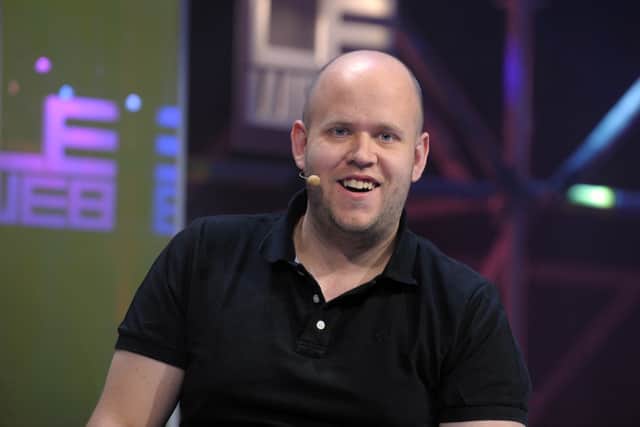 Swedish Daniel Ek, co-founder and CEO of music streaming service Spotify talks at  LeWeb 11 event in Saint-Denis, suburbs of Paris, on December 9, 2011.  (Photo by ERIC PIERMONT/AFP via Getty Images)