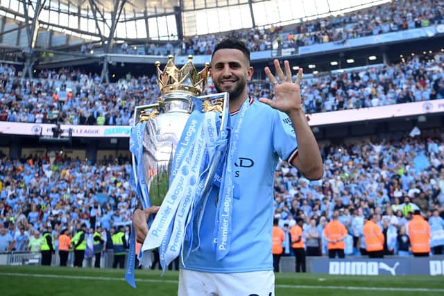 Riyad Mahrez won four Premier League titles with Man City. (Getty Images)