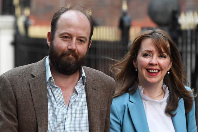 Theresa May's advisers Nick Timothy and Fiona Hill pictured outside Conservative Party Headquarters in June 2017 (Photo: Chris J Ratcliffe/Getty Images)