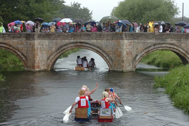 Deepings Raft Race in the rain back in 2012 in Peterborough