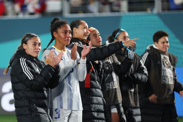 Jessika Cowart and team mates of Philippines applaud fans after the FIFA Women's World Cup Australia & New Zealand 2023. (Getty Images)