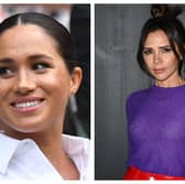 Meghan Markle and Victoria Beckham are reportedly no longer 'friends.' Photographs by Getty