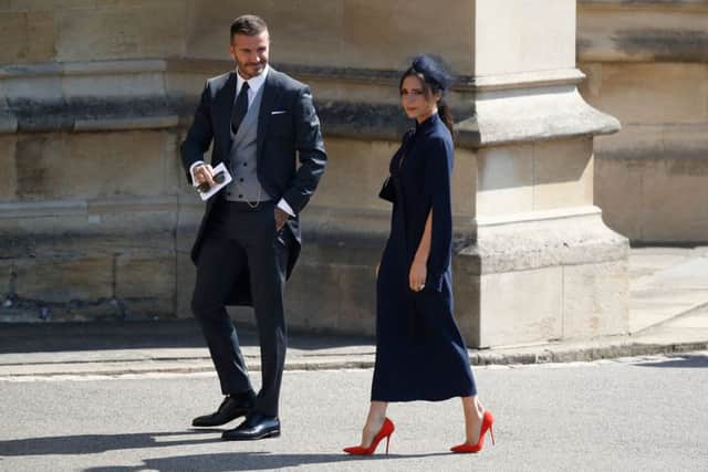 Victoria and David Beckham were guests at Prince Harry and Meghan Markle's wedding in 2018. Photograph by Getty