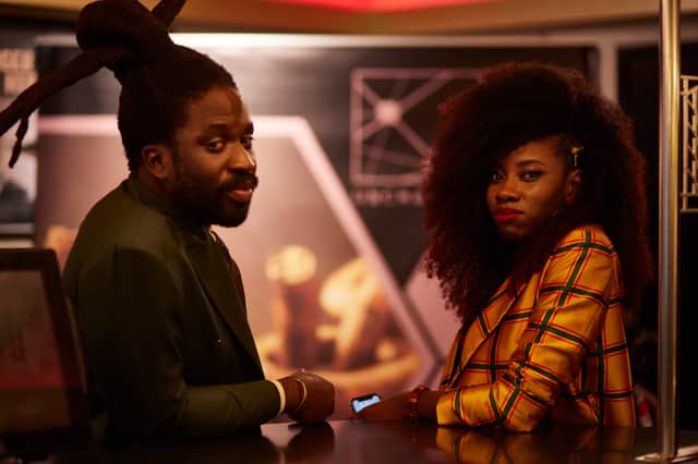 Adjani Salmon as Kwabena and Dani Moseley as Amy in Dreaming Whilst Black (Credit: BBC/Big Deal Films)