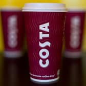 LONDON, ENGLAND - FEBRUARY 18:  A collection of large sized Costa Coffee take away cups on February 18, 2016 in London, England. Yesterday Action on Sugar announced the results of tests on 131 hot drinks which showed that some contained over 20 teaspoons of sugar. The NHS recommends a maximum daily intake of seven teaspoons or 30 grams of sugar.  (Photo by Ben Pruchnie/Getty Images)