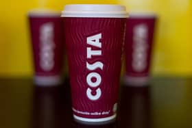 LONDON, ENGLAND - FEBRUARY 18:  A collection of large sized Costa Coffee take away cups on February 18, 2016 in London, England. Yesterday Action on Sugar announced the results of tests on 131 hot drinks which showed that some contained over 20 teaspoons of sugar. The NHS recommends a maximum daily intake of seven teaspoons or 30 grams of sugar.  (Photo by Ben Pruchnie/Getty Images)