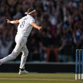 Stuart Broad celebrates his 604th and final Test wicket in Ashes 2023