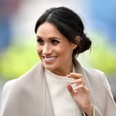 BELFAST, UNITED KINGDOM - MARCH 23:  Meghan Markle is seen ahead of her visit to the iconic Titanic Belfast during her trip with Prince Harry to Northern Ireland on March 23, 2018 in Belfast, Northern Ireland, United Kingdom.  (Photo by Charles McQuillan/Getty Images)