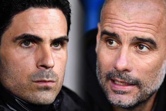 Arsenal's Mikel Arteta (left) and Man City's Pep Guardiola will be setting out their stalls for the season ahead with the Community Shield match (Photo: Getty Images)