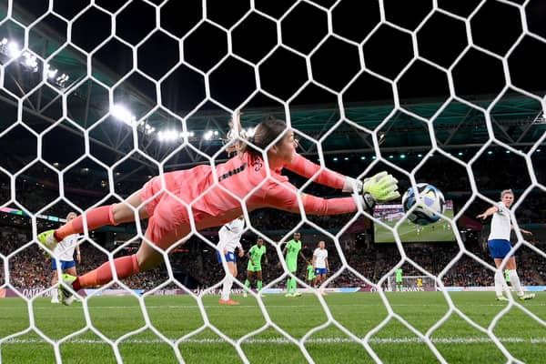 Mary Earps of England makes a save during the FIFA Women’s World Cup match between England and Nigeria (Photo: Bradley Kanaris/Getty Images)