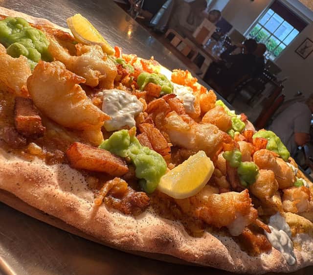 The Devonshire Arms in Sheffield has blown customers away with their fish and chips pizza, featuring a curry sauce base and topped with mushy peas.