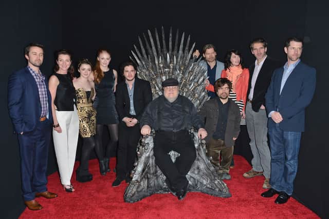 George Martin with the Game of Thrones cast ahead of the season 3 release