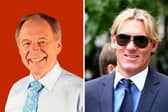 BBC presenter Nick Owen, left, and former Crystal Palace owner and TalkSport presenter Simon Jordan. (Pictures: BBC Wire / AFP via Getty Images)