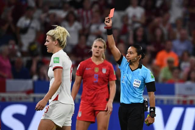 Millie Bright was sent off in the semi-final of the 2019 World Cup. (Getty Images)