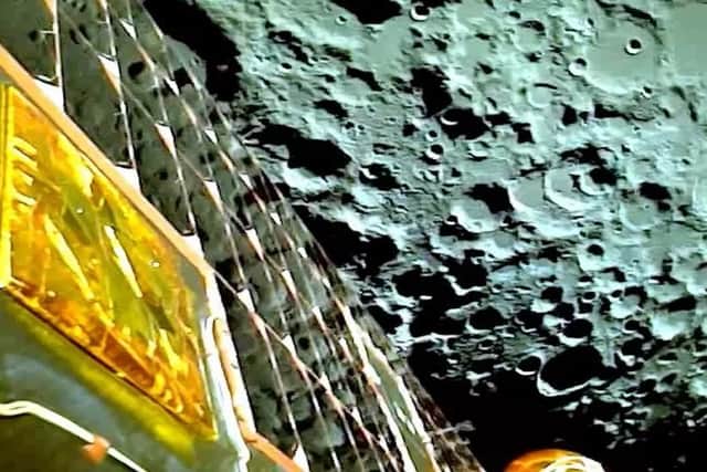 Image of Moon as viewed by Chandrayaan-3 spacecraft during Lunar Orbit Insertion (LOI) (Isro/Twitter)