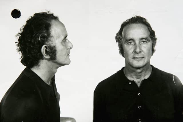 Police mug shots of Ronnie Biggs are seen on display at The National Archives on September 30, 2005 in London, England.