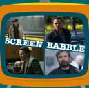The orange Screen Babble television, featuring images from Yellowstone, Wolf, Bull, and Painkiller, as discussed in episode 38 (Credit: NationalWorld Graphics)
