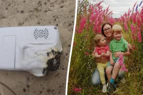 The Hello Baby monitor was melted and left the kitchen scorched in its wrath - Credit: SWNS