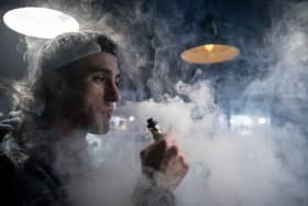 Mitchell Baker who works at the Vapour Place a vaping shop in Bedminster, Bristol