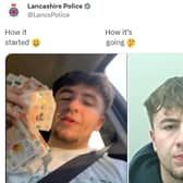 The Twitter post from Lancashire Police 'trolling' Samuel Warmsley