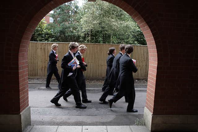 Boys make their way to classes at Eton College on July 20, 2008, in Eton, England. Credit: Christopher Furlong/Getty Images