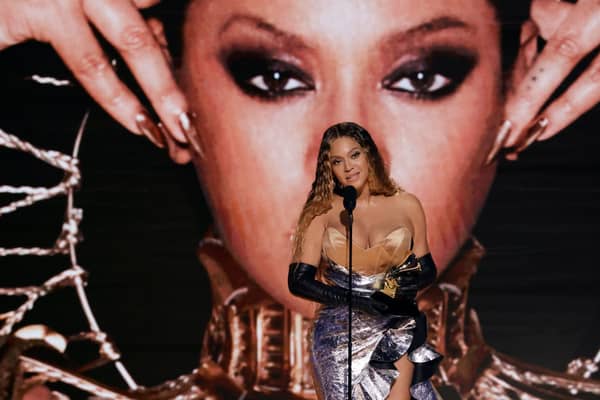 LOS ANGELES, CALIFORNIA - FEBRUARY 05: Beyoncé, accepts the Best Dance/Electronic Music Album award for Renaissance  onstage during the 65th GRAMMY Awards at Crypto.com Arena on February 05, 2023 in Los Angeles, California. (Photo by Kevin Winter/Getty Images for The Recording Academy)