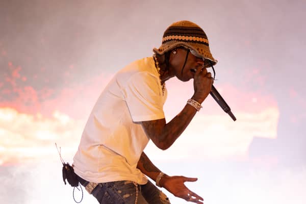 Travis Scott performs at NIKE, Inc on September 8, 2022 in Beaverton, Oregon. (Photo by Tom Hauck/Getty Images for NIKE, Inc.)
