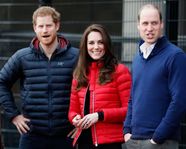 The Prince and Princess of Wales with Prince Harry  at a Marathon Training Day with Team Heads Together at the Queen Elizabeth Olympic Park on February 5, 2017 in London,  England.  (Photo by Alastair Grant - WPA Pool/Getty Images)