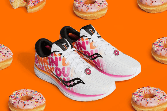 Dunkin' joined in with the fast food collaborations with their joint venture with Saucony (Credit: Saucony)
