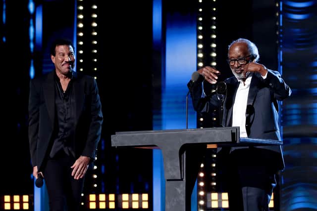 Clarence Avant speaks onstage during the 36th Annual Rock & Roll Hall Of Fame Induction Ceremony at Rocket Mortgage Fieldhouse on October 30, 2021 in Cleveland, Ohio. (Photo by Dimitrios Kambouris/Getty Images for The Rock and Roll Hall of Fame )