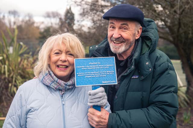 Alison Steadman and Larry Lamb in Alison & Larry: Billericay to Barry (Credit: Aled Llywelyn / UKTV)