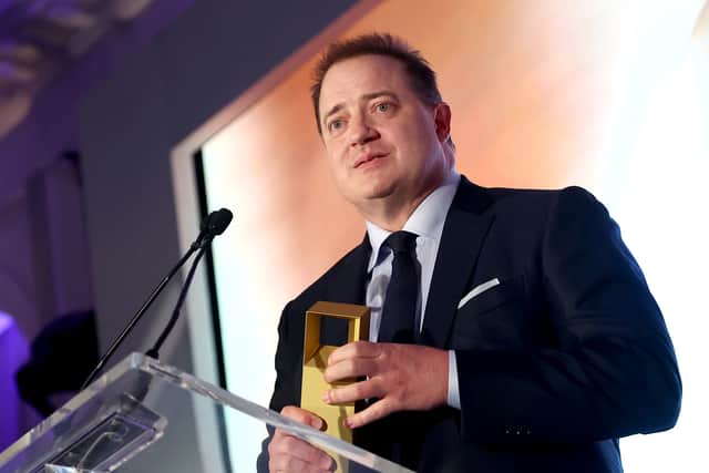Honoree Brendan Fraser accepts the TIFF Tribute Award for Performance presented by IMDbPro for 'The Whale' onstage at the TIFF Tribute Awards Gala during the 2022 Toronto International Film Festival at The Fairmont Royal York Hotel on September 11, 2022 in Toronto, Ontario. (Photo by Tommaso Boddi/Getty Images)