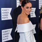 NEW YORK, NEW YORK - DECEMBER 06: Meghan, Duchess of Sussex attends the 2022 Robert F. Kennedy Human Rights Ripple of Hope Gala at New York Hilton on December 06, 2022 in New York City. (Photo by Mike Coppola/Getty Images forÂ 2022 Robert F. Kennedy Human Rights Ripple of Hope Gala)