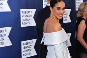 NEW YORK, NEW YORK - DECEMBER 06: Meghan, Duchess of Sussex attends the 2022 Robert F. Kennedy Human Rights Ripple of Hope Gala at New York Hilton on December 06, 2022 in New York City. (Photo by Mike Coppola/Getty Images forÂ 2022 Robert F. Kennedy Human Rights Ripple of Hope Gala)