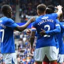 Rangers’ James Tavernier celebrates scoring 