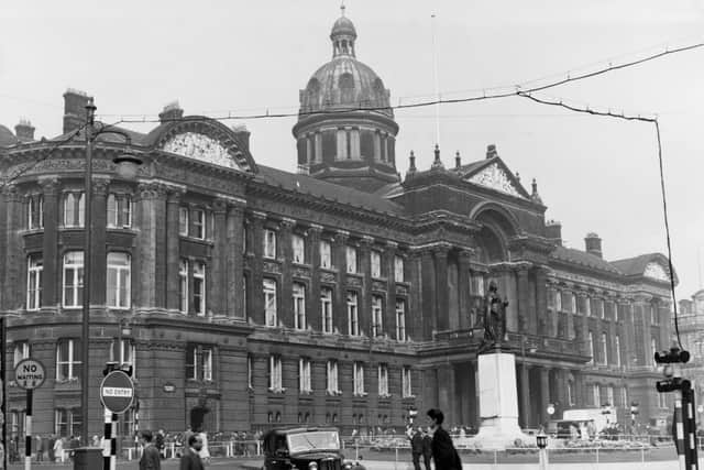 Birmingham City Council House in Victoria Square, Birmingham, 1962. The home of Birmingham City Council, the building was designed by Yeoville Thomason and completed in 1879. (Photo by Fox Photos/Hulton Archive/Getty Images)