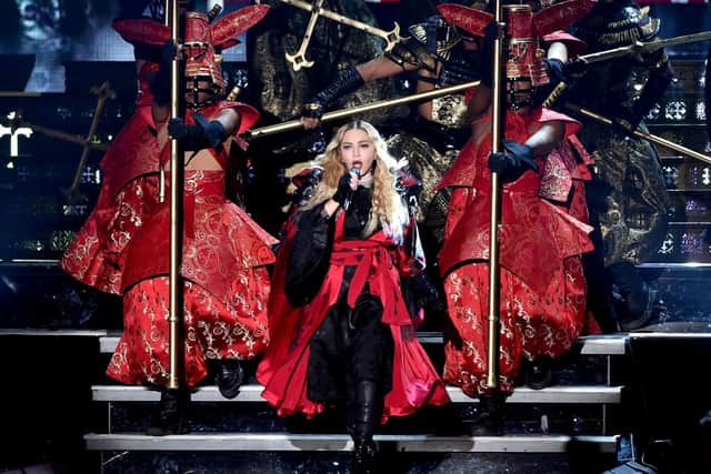 Madonna performs during her 'Rebel Heart' tour at the Forum on October 27, 2015 in Inglewood, California