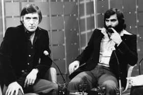 Michael Parkinson (left) with footballer George Best (right) on the Thames Television's 'Today' progamme