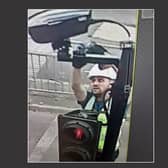 The Met Police are looking for this man, in connection to damaged ULEZ cameras (NationalWorld/Metropolitan Police)